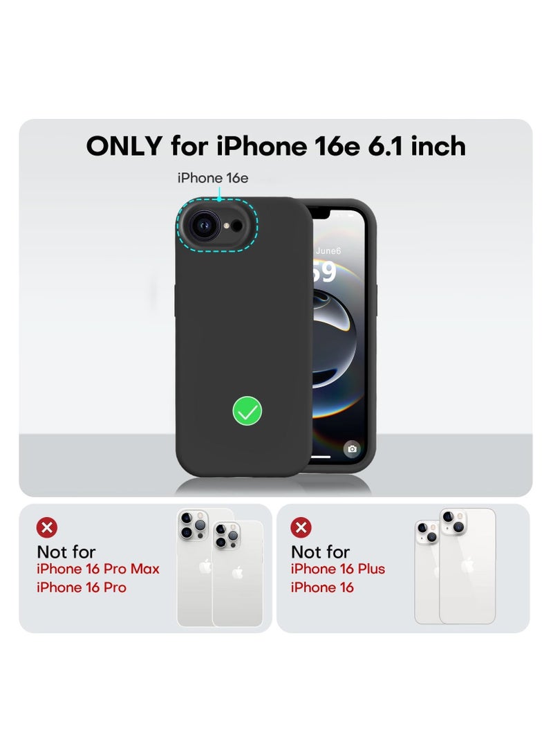 TIGER Liquid Silicone Case for iPhone 16e (6.1 Inch) – Shockproof Phone Case with Microfiber Lining & Raised Camera Protection – Anti-Scratch Soft Touch Cover for iPhone 16e – Slim Fit, Dust-Resistant, Comfortable Grip, Easy to Clean   (Black, iP 16E 6.1inch) - Image 2