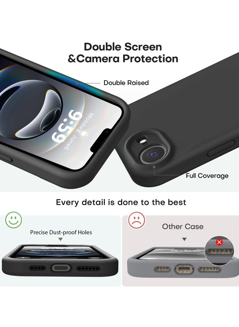 TIGER Liquid Silicone Case for iPhone 16e (6.1 Inch) – Shockproof Phone Case with Microfiber Lining & Raised Camera Protection – Anti-Scratch Soft Touch Cover for iPhone 16e – Slim Fit, Dust-Resistant, Comfortable Grip, Easy to Clean   (Black, iP 16E 6.1inch) - Image 3