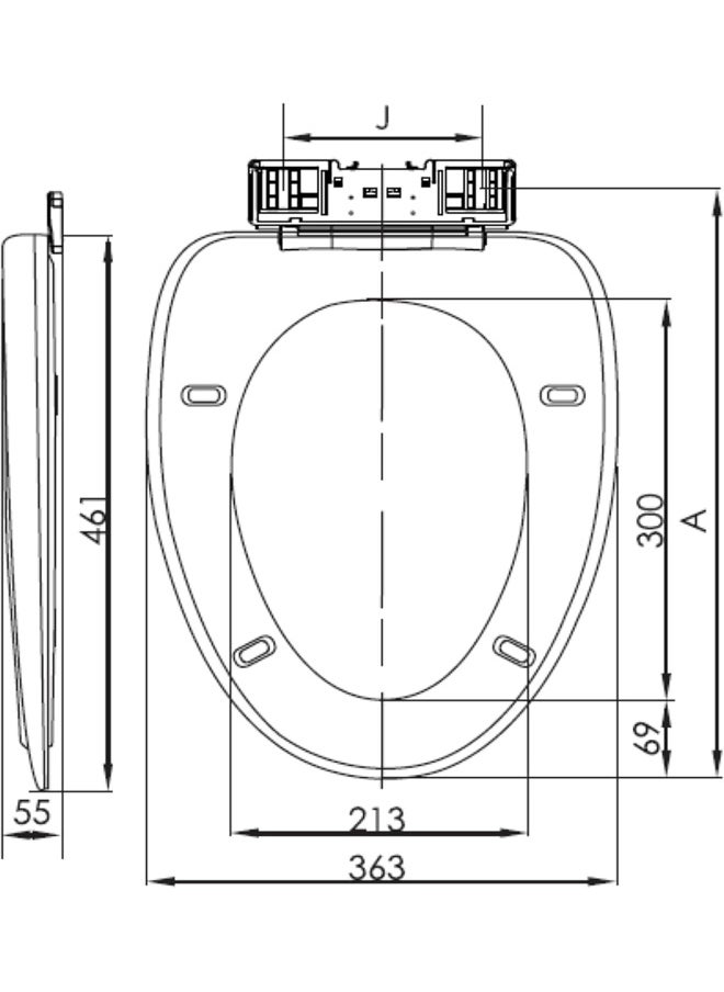 Bold BOLD D-Shape Toilet Seat and Cover (PP), White  - Image 3
