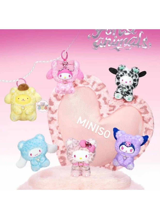 MINISO x Sanrio Characters Forest Animals Collection Vinyl Plush Keychain Blind Box, Full Display Set of 6 Sealed Mystery Boxes, Character Collectible for Display and Gifting - Image 1