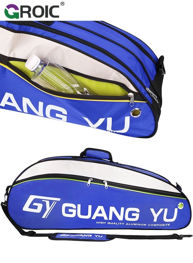 GROIC 6 Racquets Tennis/Badminton Racket Bag,Duffel Backpack Shoulders Bag Handbag Equipment Tote Bag with Shoes Compartment and Detachable Strap,Large-capacity Badminton Racket Bag  - Image 5