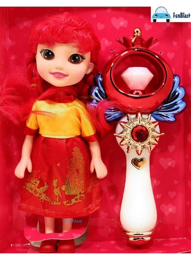 FunBlast Beautiful Doll Set with Musical Magic Wand, Girl Doll with Lighting & Music Wand for Kids, Musical Wand for Kids, Realistic Doll Toys for Girls - Color & Design of Wand May Vary - Image 1