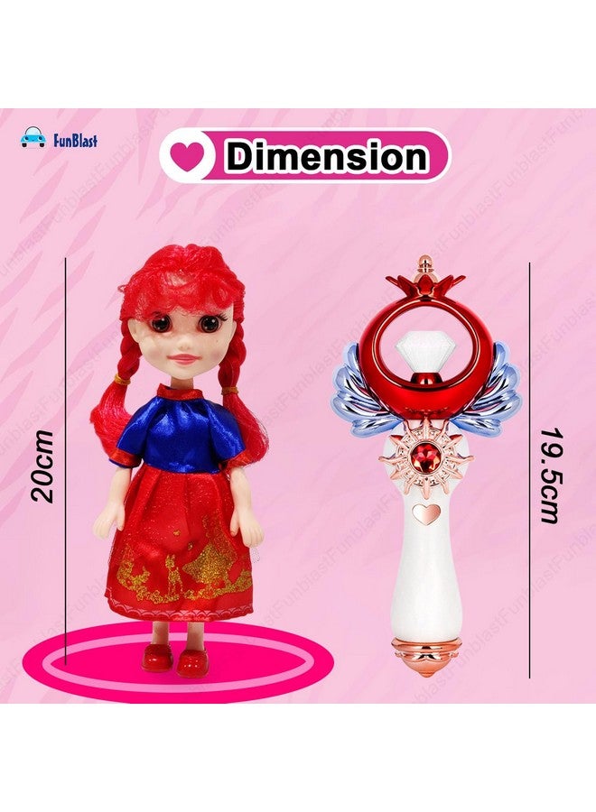 FunBlast Beautiful Doll Set with Musical Magic Wand, Girl Doll with Lighting & Music Wand for Kids, Musical Wand for Kids, Realistic Doll Toys for Girls - Color & Design of Wand May Vary - Image 3