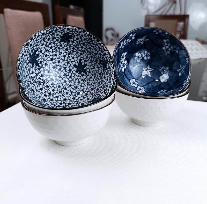 P-PLUS INTERNATIONAL Porcelain Dessert Bowls, Colorful Ceramic Ice Cream Bowls,ute Small Bowls, Decorative Bowl Set for Dipping, Side Dishes, Condiment, Snack (Bowl_B Set of 2) - Image 5