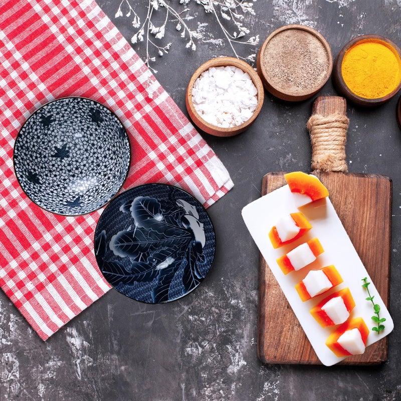 P-PLUS INTERNATIONAL Porcelain Dessert Bowls, Colorful Ceramic Ice Cream Bowls,ute Small Bowls, Decorative Bowl Set for Dipping, Side Dishes, Condiment, Snack (Bowl_B Set of 2) - Image 4