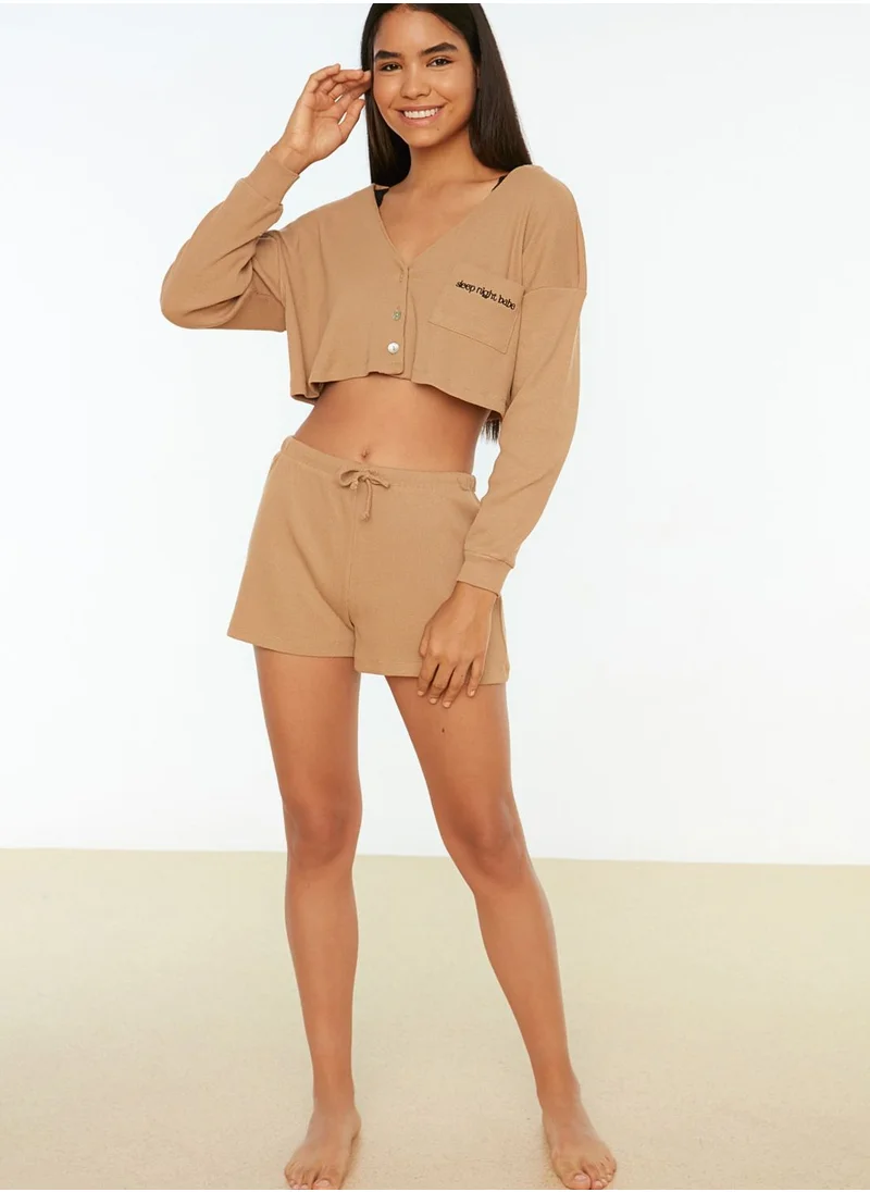 trendyol Embroidered Shirt & Shorts Set