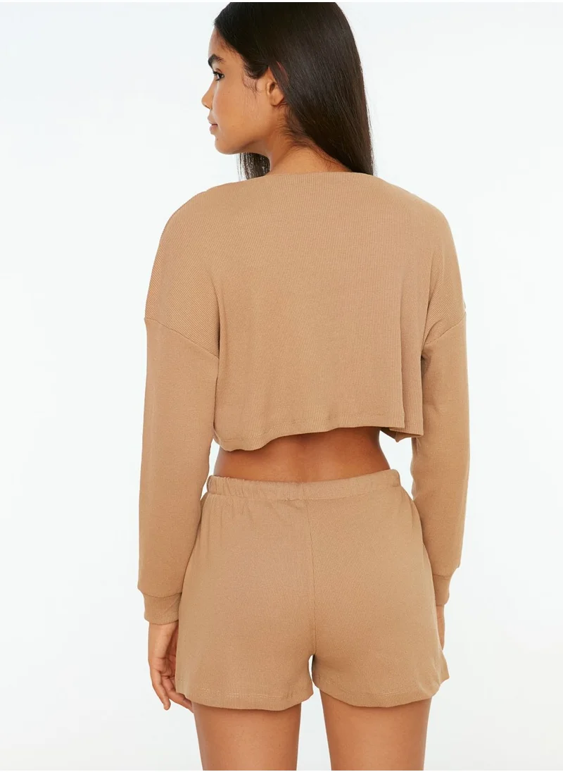 trendyol Embroidered Shirt & Shorts Set