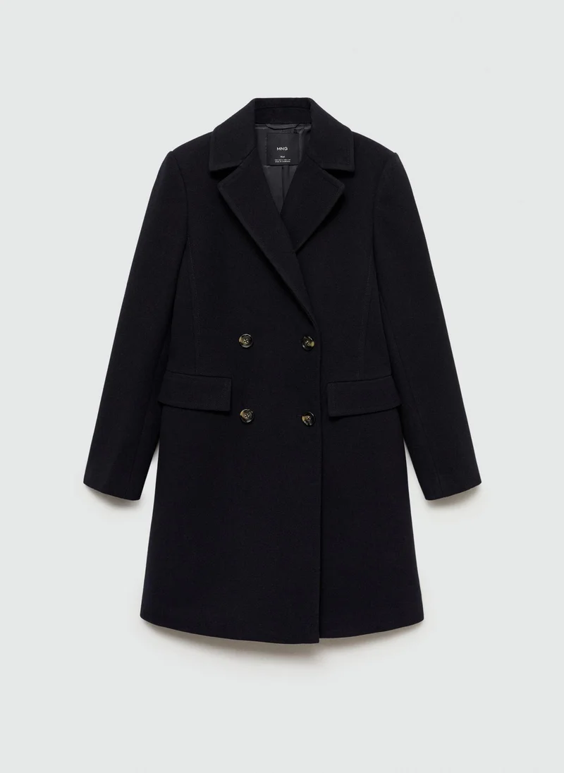 MANGO Dali Double-Breasted Wool Coat
