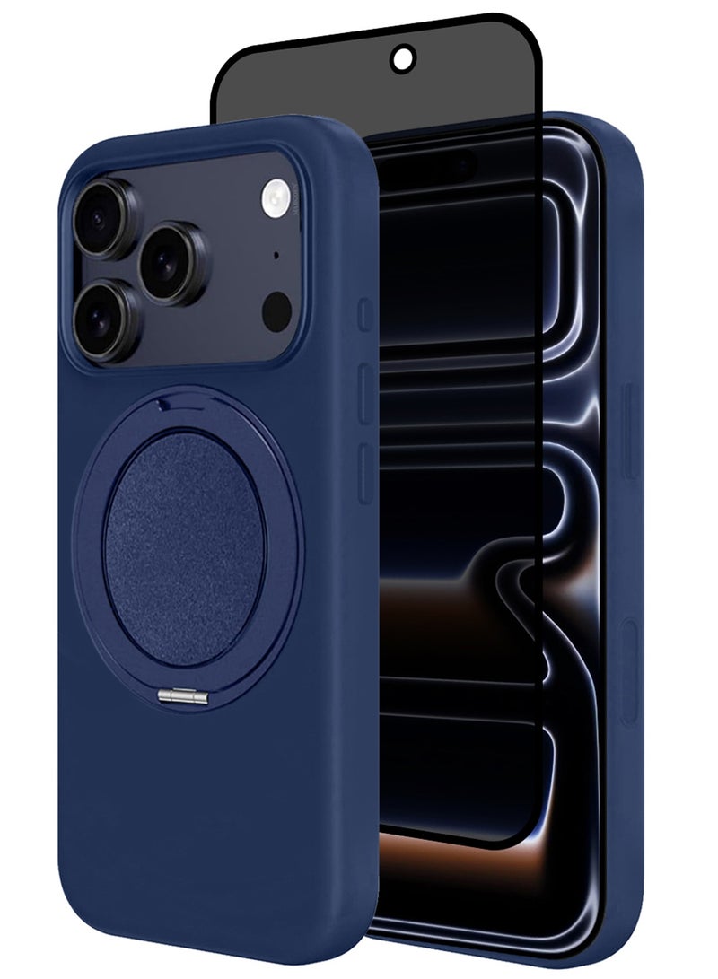 CATANES 2 Packs Magsafe Case for iPhone 17 Pro Max - One Case One Privacy Screen Protector - with 360° Spin Magnetic Stand Holder Soft Liquid Silicone Cozy Grip Full Camera Protection Non-Slip Phone Cover - Image 1