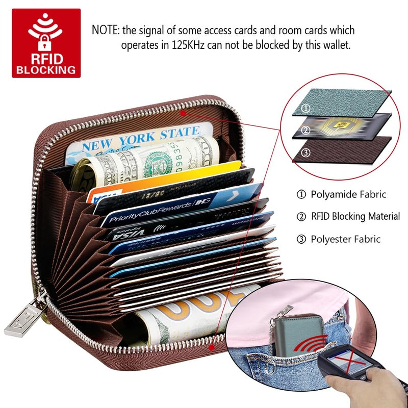 FurArt Zipper Wallet Women, RFID Blocking Credit Card Wallet, Business Card Holder, Compact Size KeyChain Wallet - Image 5