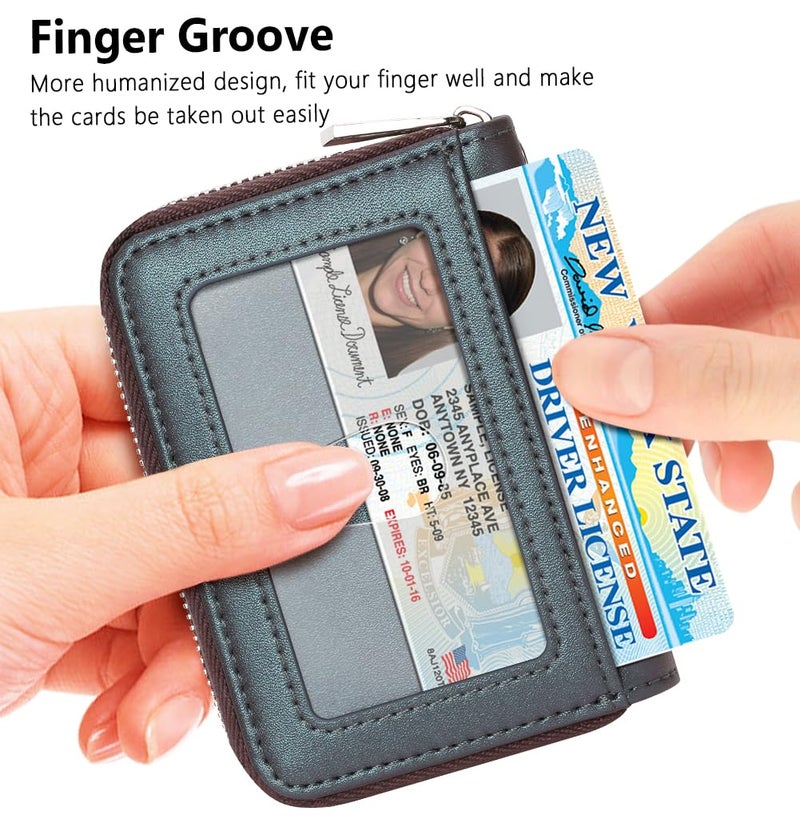 FurArt Zipper Wallet Women, RFID Blocking Credit Card Wallet, Business Card Holder, Compact Size KeyChain Wallet - Image 2