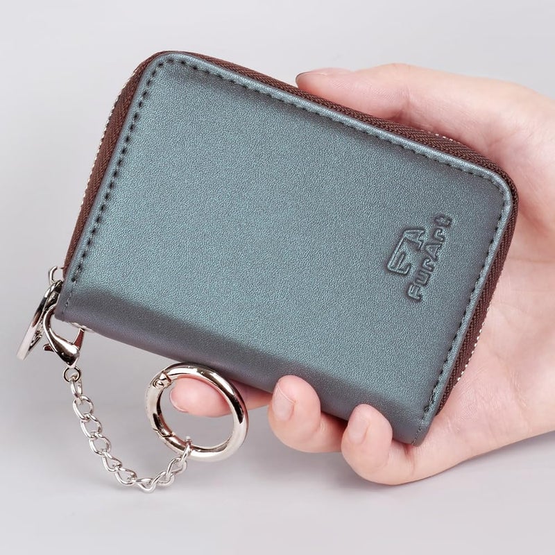 FurArt Zipper Wallet Women, RFID Blocking Credit Card Wallet, Business Card Holder, Compact Size KeyChain Wallet - Image 4