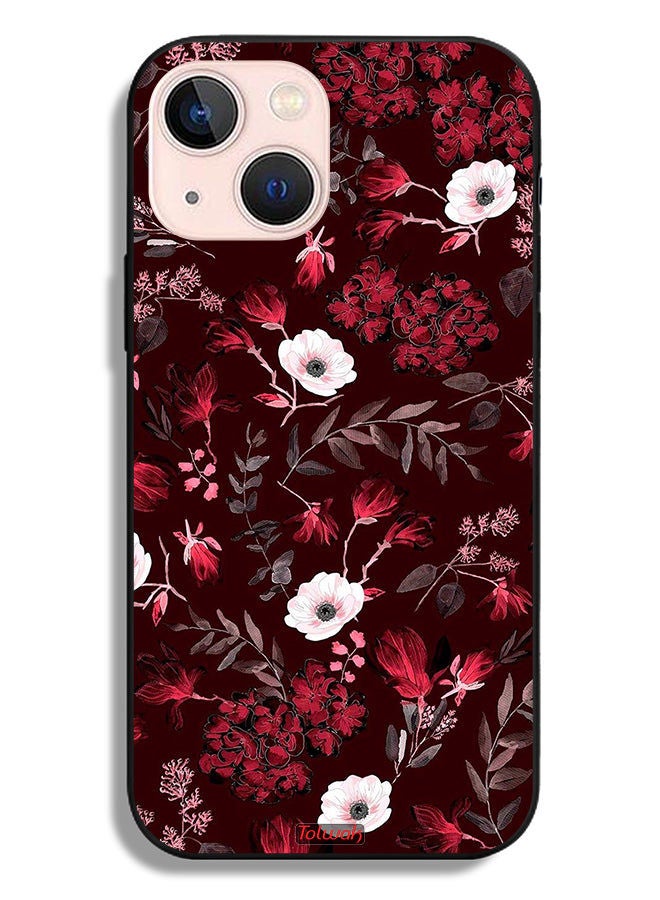 Tolwak Apple iPhone 13 mini Protective Case Small Flowers And Tropical Leaves - Image 2