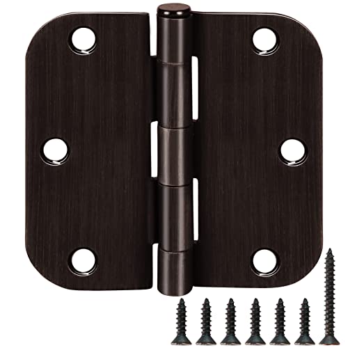 TDCHINGES 18 Pack Oil Rubbed Bronze Door Hinges 3.5" x 3 1/2 Inch Black Brushed Interior Hinge Rounded 5/8" Radius Corner 3 ½"Iron Residential Standard Bedroom Bifold Single Double Doors Hardware Kit - Image 1