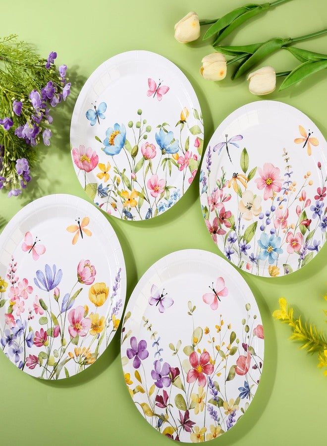 Elyxio 48Pcs Wildflower Paper Plates Floral Butterlies Party Plates 7in - Image 4