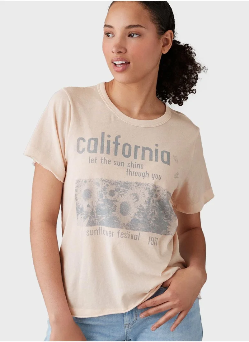 امريكان ايجل Crew Neck Printed T-Shirt