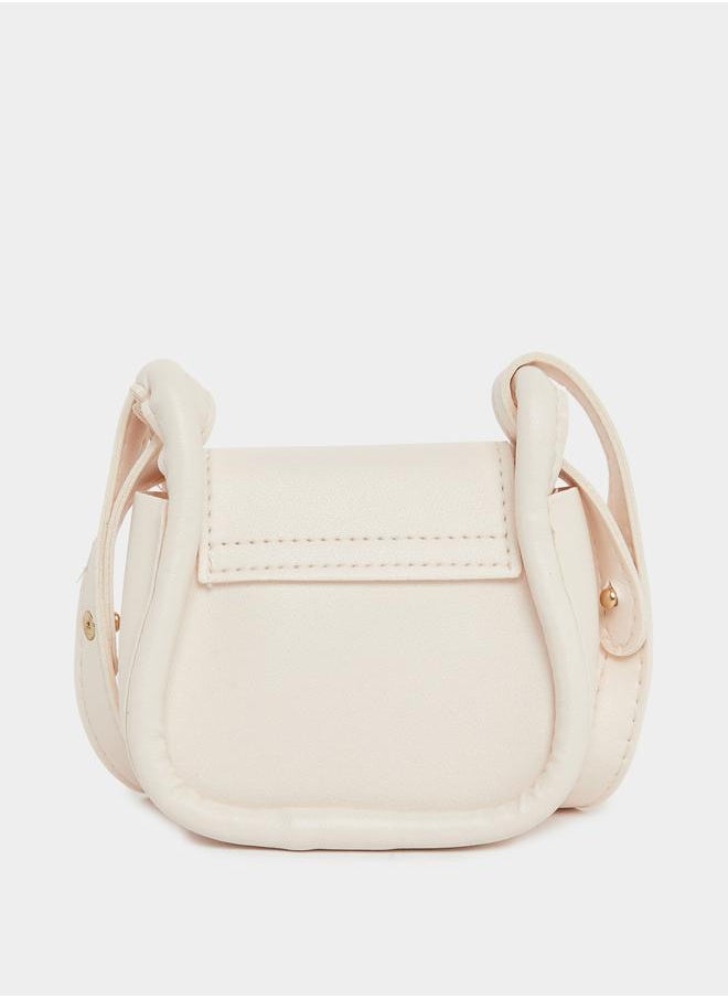 Styli Styli Girls Snap Flap Cross Body Bag with Faux Fur Charm  - Image 2