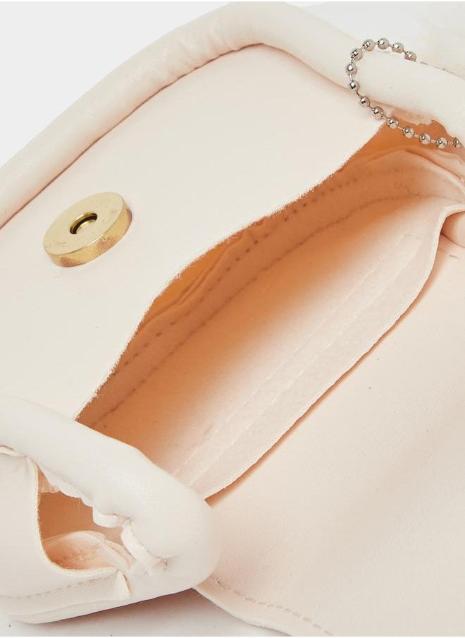 Styli Styli Girls Snap Flap Cross Body Bag with Faux Fur Charm  - Image 4