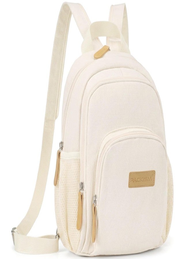 PACKISM Small Backpack Purse for Women - Convertible Backpack Purse Sling Bag Fits 11 Inch Tablet, Water Resistant Mini Daypack with Water Bottle Holder, Beige - Image 1