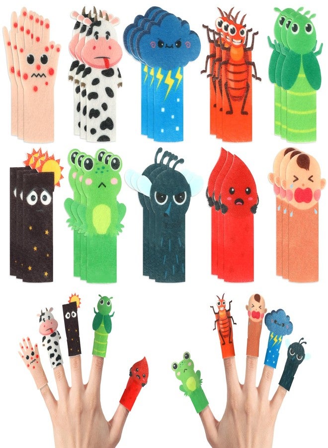 AUGSUN 30-Piece Passover Craft Kit, 10 Vibrant Designs Felt Finger Toys for Storytelling Passover Party Decorations and Educational Fun - Image 1