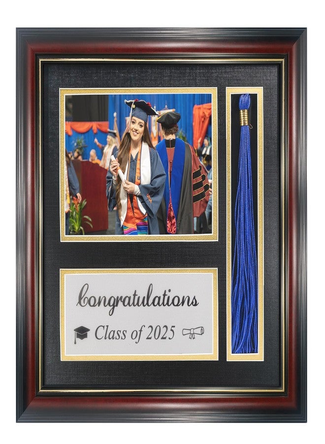 FramePro Graduation Picture Frame 5x7 with Tassel Holder, Class of 2025 Shadow Box Graduation Decoration Gift, Mahogany Photo Frame - Image 1
