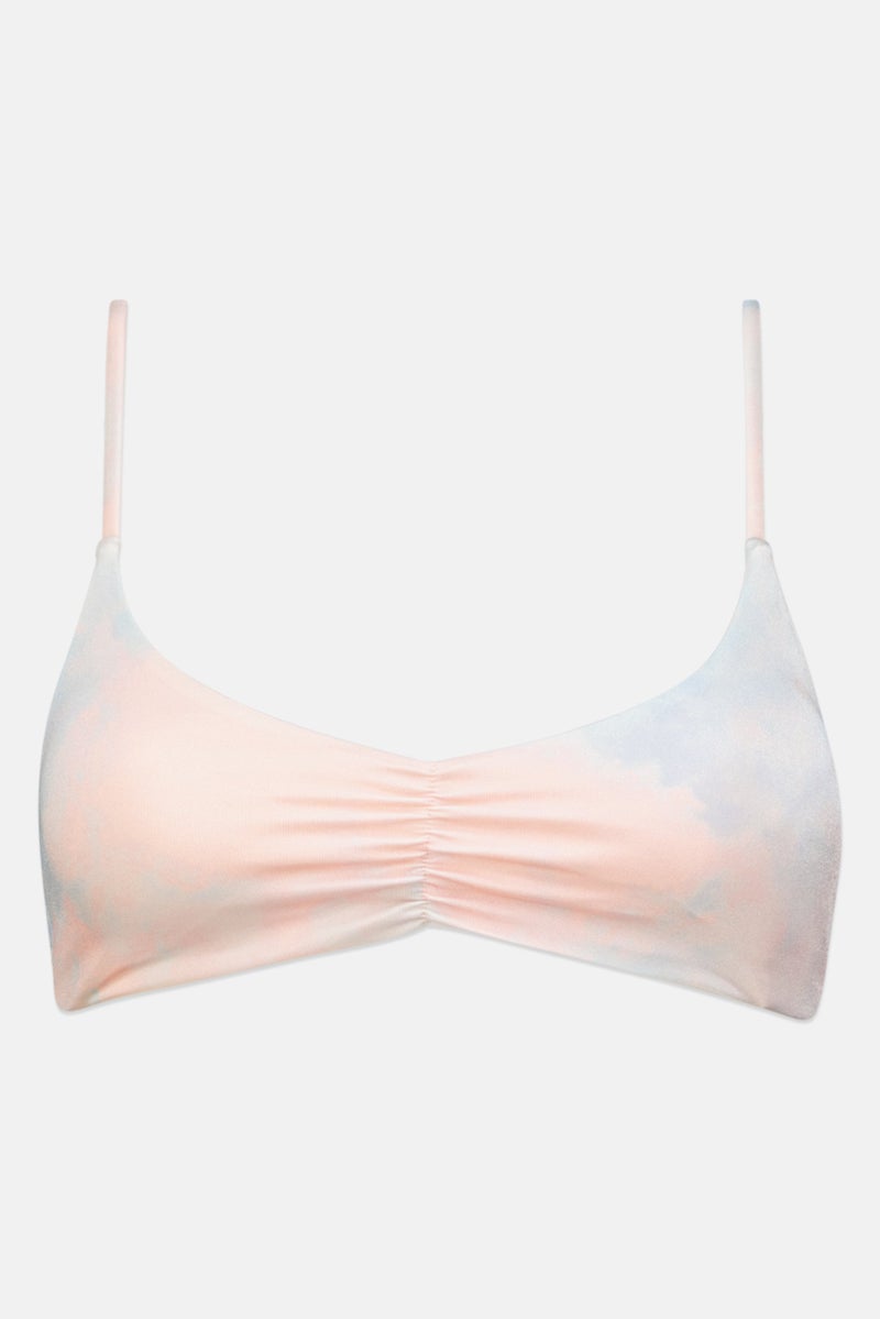 rvca Women Tie Dye Padded Bikini Top, Peach - Image 1