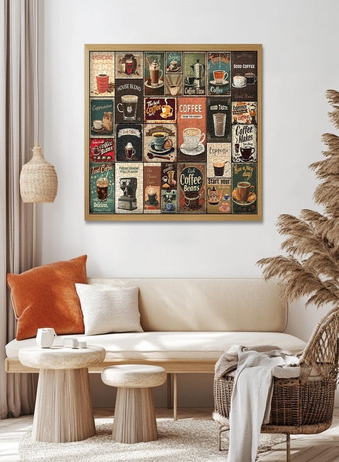 PICKFORU Vintage Coffee Collage Puzzles for Adults 1000 Pieces, PICKFORU Breakfast Food Jigsaw Puzzle Coffee Latte, Hard Difficult Retro Poster Theme for Home Wall Decor - Image 4
