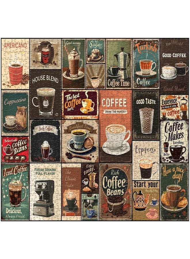 PICKFORU Vintage Coffee Collage Puzzles for Adults 1000 Pieces, PICKFORU Breakfast Food Jigsaw Puzzle Coffee Latte, Hard Difficult Retro Poster Theme for Home Wall Decor - Image 2