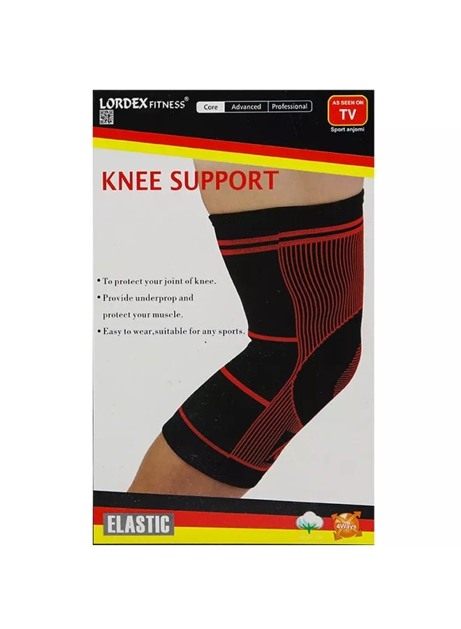 Lordex Knee Support Pad, Protect Elastic Knee Pad- Red and Black - Image 1