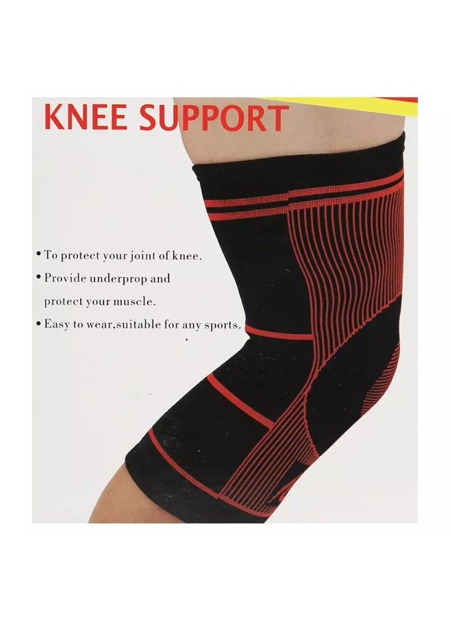 Lordex Knee Support Pad, Protect Elastic Knee Pad- Red and Black - Image 2