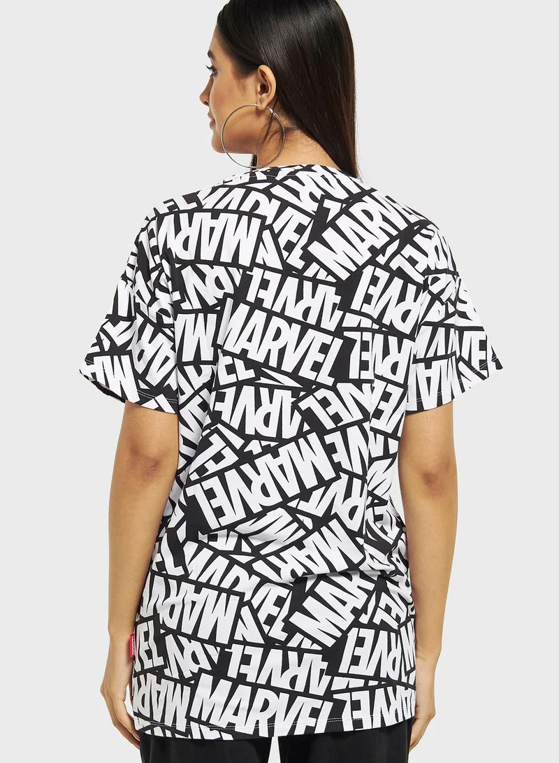 SP Characters Marvel Print T-Shirt