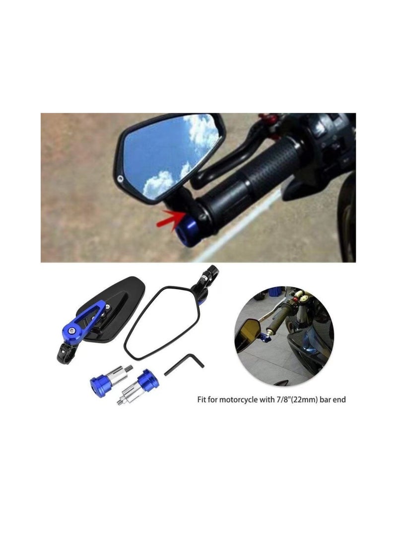 Generic 1-Pair Universal 7/8 Inch Handlebar Mirror,Aluminum Motorcycle Bike Handle Bar End Rearview Side Mirror  - Image 1
