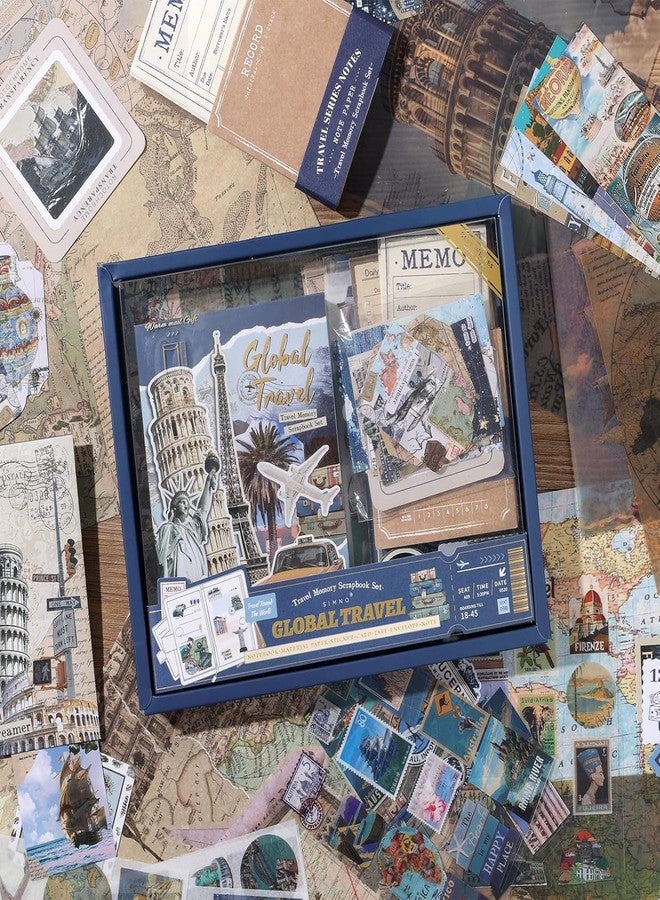 Mluffy Global Travel Vintage Aesthetic journaling kit, Scrapbook Journal Set, DIY Paper Stickers Craft Kits for Journal kit, Aesthetic Sticker, Scrap Book and Notebook Collage (Global Travel) - Image 1