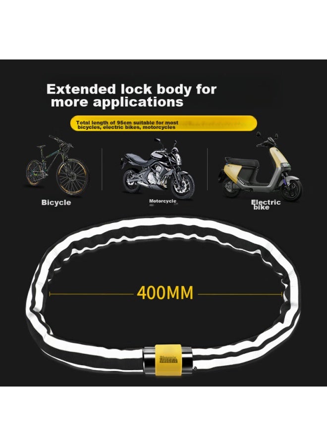 Phoenix Bicycle Chain Lock, Electric Motorcycle Anti-theft Door Key Lock With Reflective Strip, Alloy Single Bike Accessory, Key Lock - Image 5