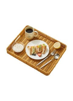 Hand-Woven Rattan Storage Basket with Handles, Rectangle Food Serving Tray, Imitation Rattan Tray for Kitchen Counter, Living Room, Bathroom, Outdoor Activities, 11.4 x 7.5 x 1.8 inches - pzsku/ZFF66CD881B1B1EACD43FZ/45/_/1727266191/3882f8c5-9446-43e4-a52a-57567137b531