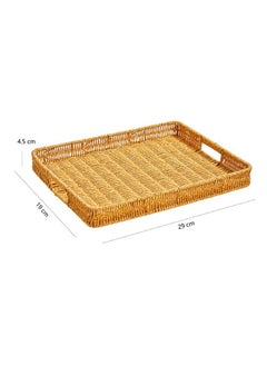 Hand-Woven Rattan Storage Basket with Handles, Rectangle Food Serving Tray, Imitation Rattan Tray for Kitchen Counter, Living Room, Bathroom, Outdoor Activities, 11.4 x 7.5 x 1.8 inches - pzsku/ZFF66CD881B1B1EACD43FZ/45/_/1727318852/13548984-54be-4088-a510-394b367fcab7