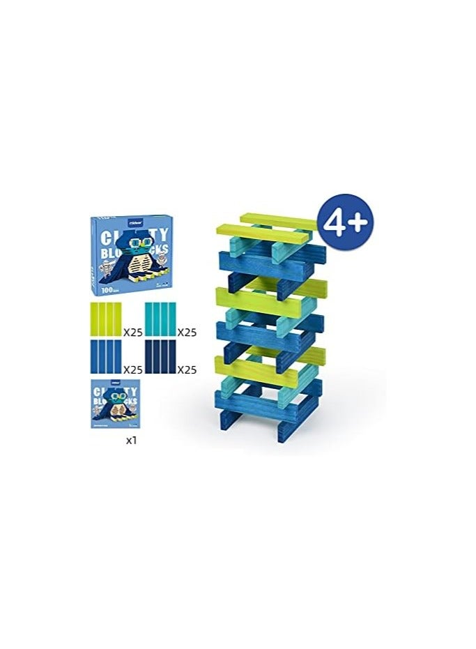 Mideer Wooden City Building Blocks for Kids 100-Pieces, Cool - Image 3