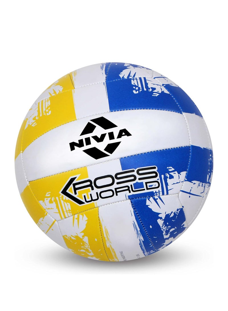 Nivia Kross Rubber Hand Stitched Volleyball | Size: 4 | 18 Panels | Machine Rubber Stitched | for Indoor & Outdoor | for Training or Recreational - Image 1