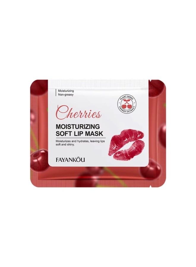 FAYANKOU 10Pcs Cherries Moisturizing Soft Lip Mask Hydrating Nourishing Soft Shiny Lip Mask Repair Dry Lips Fade Lip Lines Moisturizing Lips Masks 10x8G - Image 2