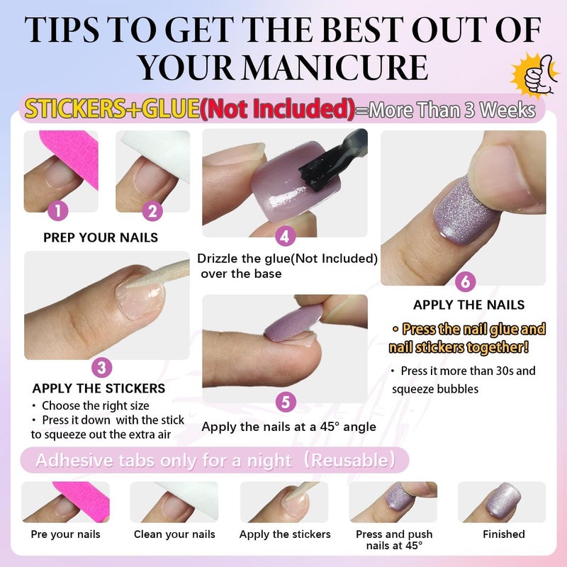 KQueenest Cat Eye Dark Red Press on Nails Short, 30 Pcs Press on Nails Square, Sparkly Chrome Black Fake Nails Press on Short, Reusable Soft Gel Glue on Nails for Women Birthday Party Manicure Gift - Image 5