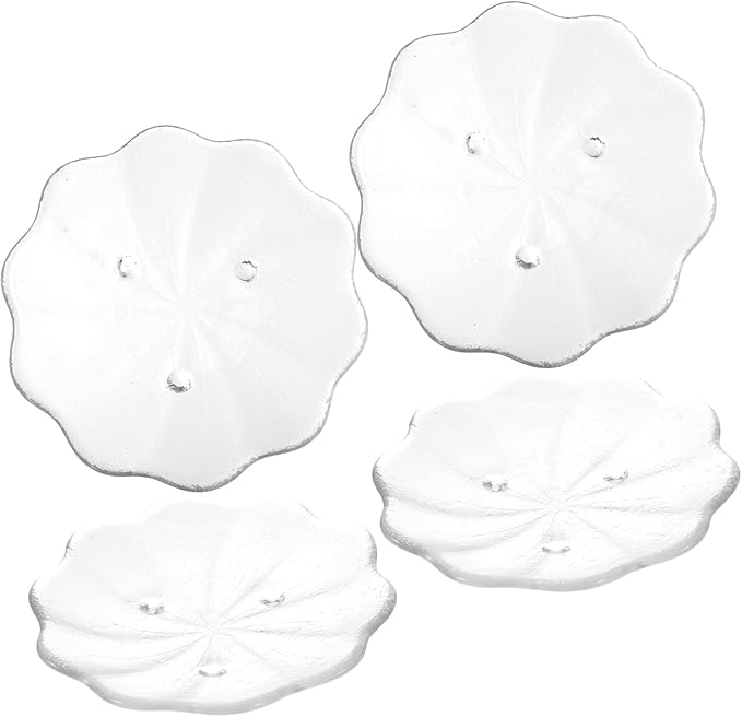 4 Pcs High Temperature Resistant Glass Tea Saucers Set 9 5X9 5X1 5CM For Table Decoration - Image 1