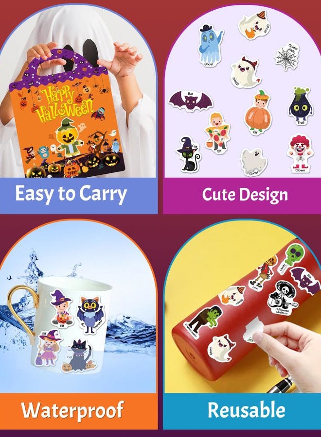 Benresive Reusable Sticker Books for Kids 2-4, Sticker Books for Toddlers 1-3 2-4, Toddler Travel Toys Activities Crafts Gifts - Halloween - Image 5