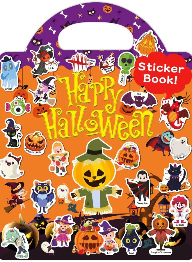 Benresive Reusable Sticker Books for Kids 2-4, Sticker Books for Toddlers 1-3 2-4, Toddler Travel Toys Activities Crafts Gifts - Halloween - Image 1