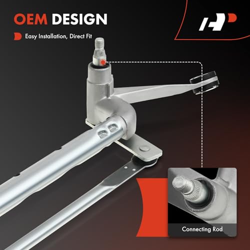 A-Premium Front Windshield Wiper Transmission Linkage Assembly Compatible with Nissan Vehicles - Rogue Select 2014-2015, Rogue 2008-2013, Sport Utility, Without Wiper Motor - Replace# 28840JM00A - Image 3