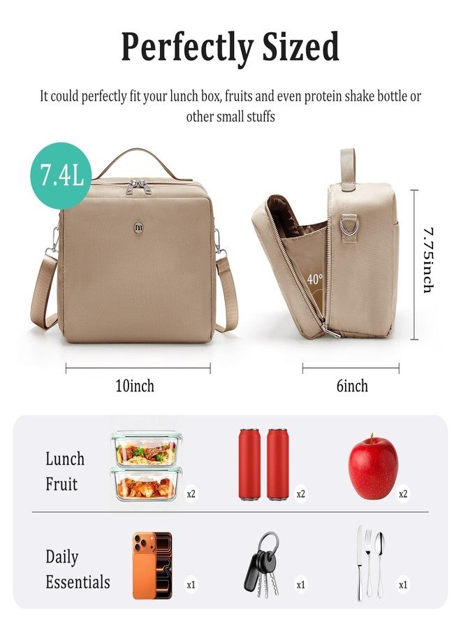 MEXS Reusable Lunch Bag Men Women (Brown) - Image 3