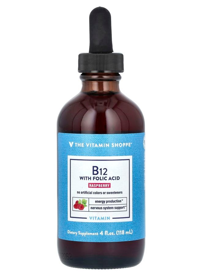 The Vitamin Shoppe Vitamin B12 with Folic Acid Raspberry 4 fl oz (118 ml) 