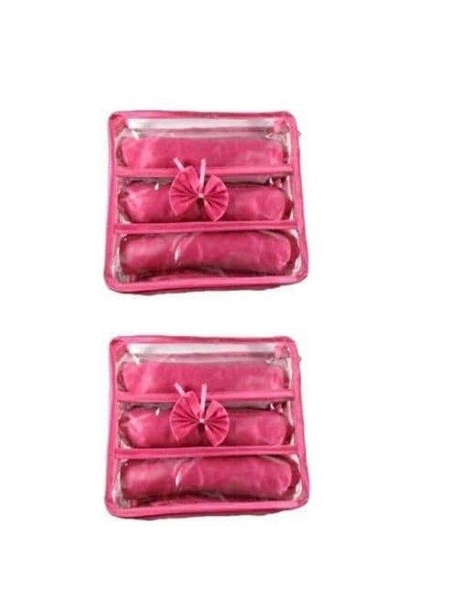SNA 3 Rods Bangle storage vanity case Jewellery Vanity Box make up kit, bangle box, vanity case Vanity Box | Pink - Image 1