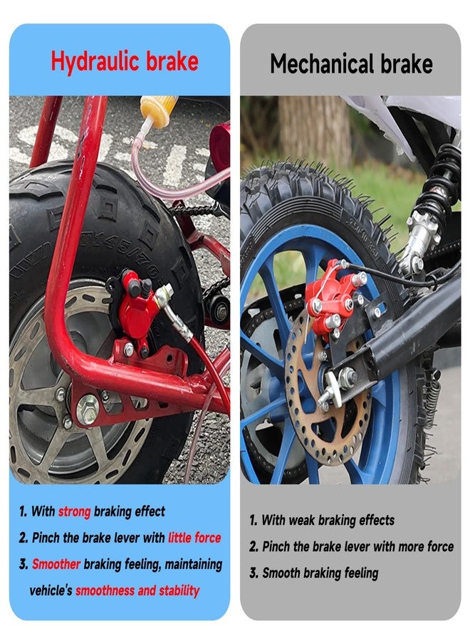 FVRITO Upgraded Mini Bike Hydraulic Disc Brake Kit for Baja DB30 Doodle Bug Blitz Dirt Bug Racer 97cc 79cc Predator 2.8hp Engine with 180mm Brake Disc Rotor Master Cylinder Caliper Pads Assembly Parts - Image 2