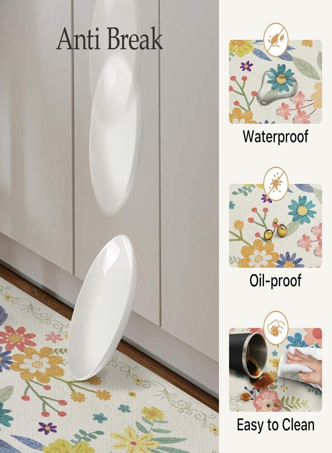 GENIMO Kitchen Mats for Floor 2PCS, Cushioned Kitchen Rugs Non Slip Washable, Anti Fatigue Mat Waterproof, Comfort Standing Mat Rug for Office, Home, Sink, Laundry, 17.3"x47"+17.3"x30", SoftWhite - Image 5