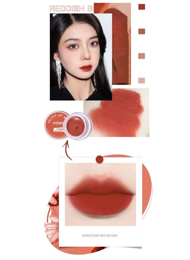 نوفو بطن شفاه مخملي ملمع شفاه، أحمر مغربي - Image 2
